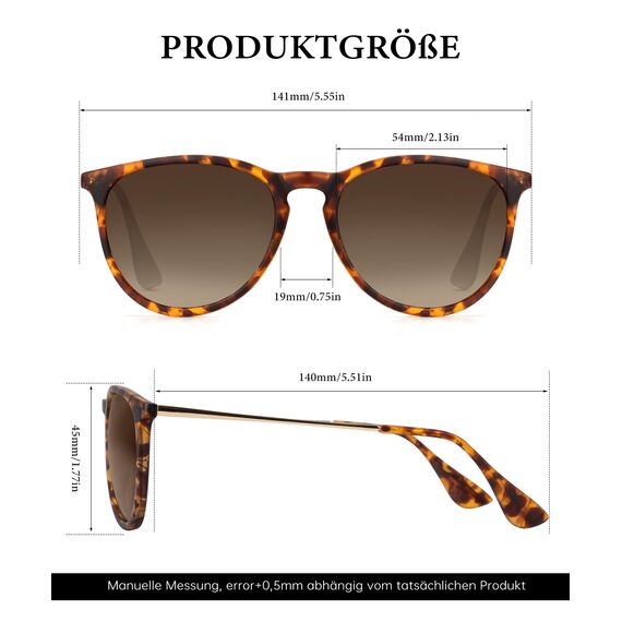 HENGOSEN Sonnenbrille Damen Polarisiert Sunglasses-Woman: Polarisiert Sonnenbrille Damen Retro UV Schutz Vintage Sunglasses