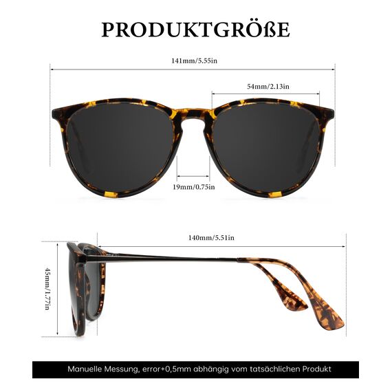 HENGOSEN Sonnenbrille Damen Polarisiert Sunglasses-Woman: Polarisiert Sonnenbrille Damen Retro UV Schutz Vintage Sunglasses