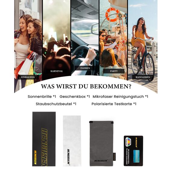 HENGOSEN Sonnenbrille Damen Polarisiert Sunglasses-Woman: Polarisiert Sonnenbrille Damen Retro UV Schutz Vintage Sunglasses