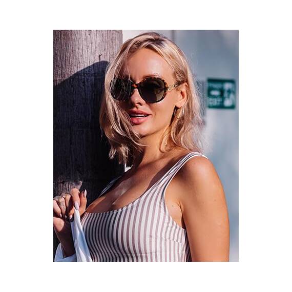 Sunier Sonnenbrille Damen Polarisiert Groß Übergroße Elegant Klassische Vintage Oversize Sonnenbrille Frauen mit 100% UV400 Schutz