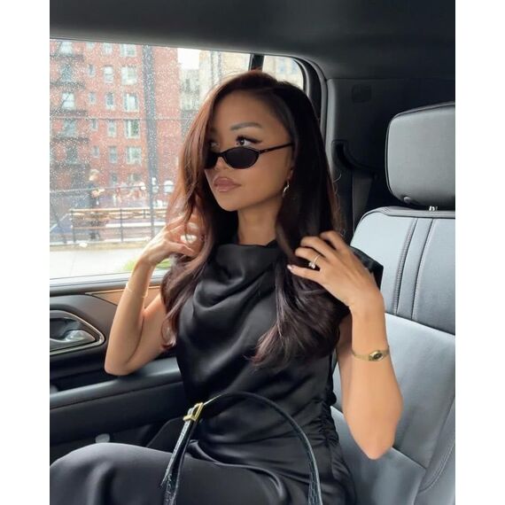 CHAOSELF Retro Ovale Sonnenbrille für Damen Trendige Leichte Schmale Schicke Cat-Eye 90er Kleine Vintage Brille UV400 Schutz