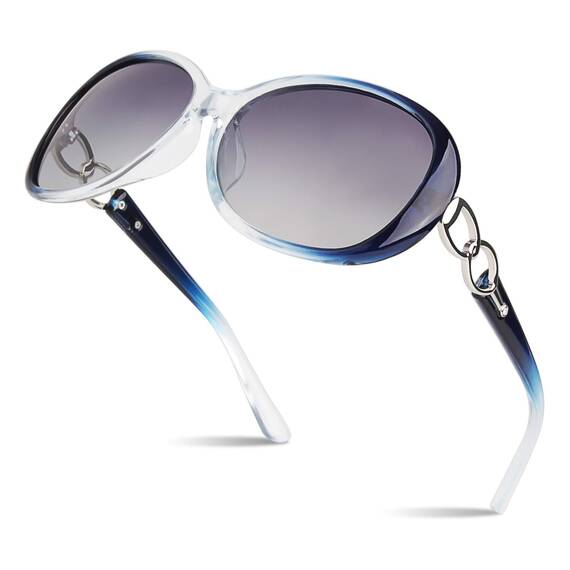 Sunier Sonnenbrille Damen Polarisiert Groß Übergroße Elegant Klassische Vintage Oversize Sonnenbrille Frauen mit 100% UV400 Schutz