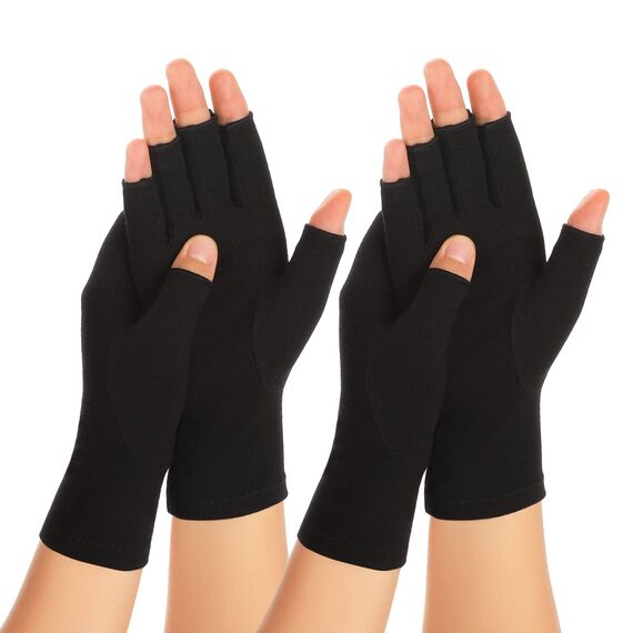 Zexhoor 2 Paar Arthritis Kompressionshandschuhe für Damen und Herren, Karpaltunnelschmerzlinderung, fingerlos für Tippen und tägliche Arbeit