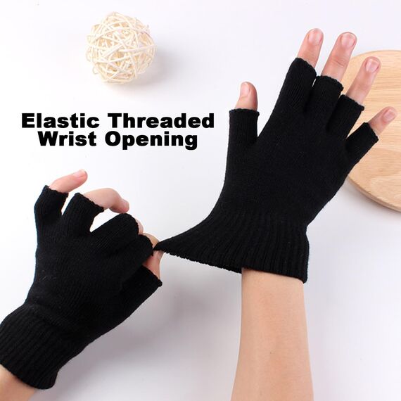 ZJCANGLIU Fingerlose Handschuhe für Herren und Damen - Handschuhe Ohne Fingerkuppen