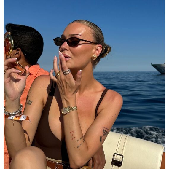 CHAOSELF Retro Ovale Sonnenbrille für Damen Trendige Leichte Schmale Schicke Cat-Eye 90er Kleine Vintage Brille UV400 Schutz