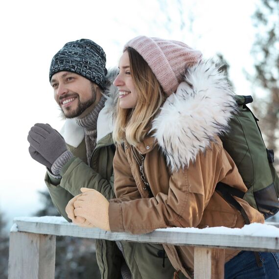 Boyiee 6 Paar Strickhandschuhe Erwachsene Vollfinger Handschuhe für Unisex Damen (Schwarz, Grau, Grün, Lila, Blau, Khaki, L)