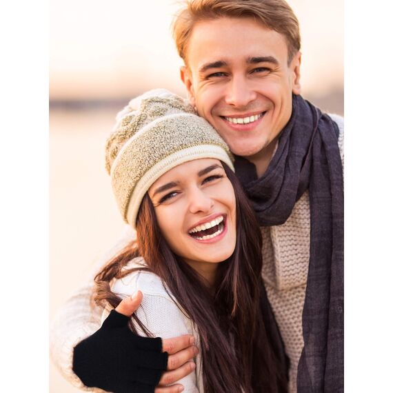 Pangda 2 Paar Unisex Fingerlose Handschuhe - Half Finger Dehnbar Strick Verlängern Handgelenk Winter Warme Handschuhe (Schwarz)