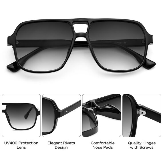 FEISEDY Retro 70er Jahre Sonnenbrille Damen Herren Vintage Square Brille mit UV400 Schutz B4158