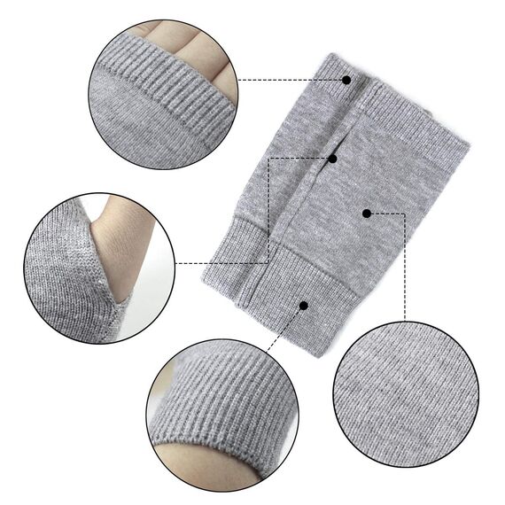 Dokpav Winter Fingerlose Fäustlinge Damen Wolle Warm Fingerhandschuhe Halb Strick Handschuhe Schwarz