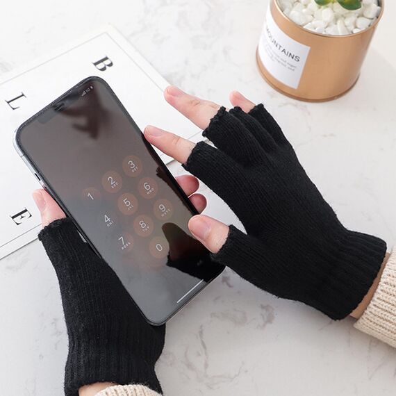 ZJCANGLIU Fingerlose Handschuhe für Herren und Damen - Handschuhe Ohne Fingerkuppen