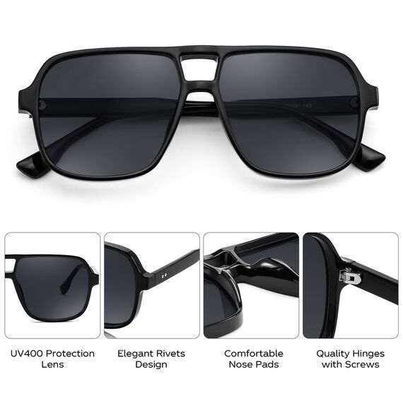 FEISEDY Retro 70er Jahre Sonnenbrille Damen Herren Vintage Square Brille mit UV400 Schutz B4158