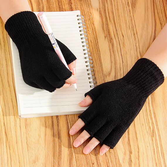 ZJCANGLIU Fingerlose Handschuhe für Herren und Damen - Handschuhe Ohne Fingerkuppen