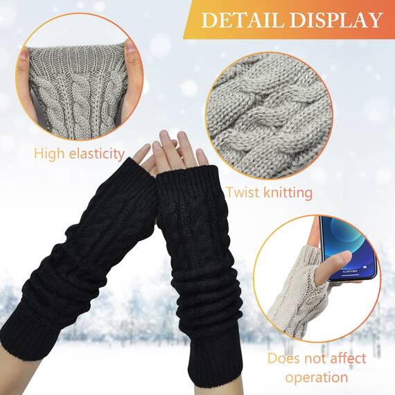 SHEPIN 3 Paar Armstulpen Damen Wolle Pulswärmer Strick Halb Fingerlose Handschuhe Gestrickte Handstulpen Unisex Winterhandschuhe Damenhandschuhe handschuhe Winter Armwärmer