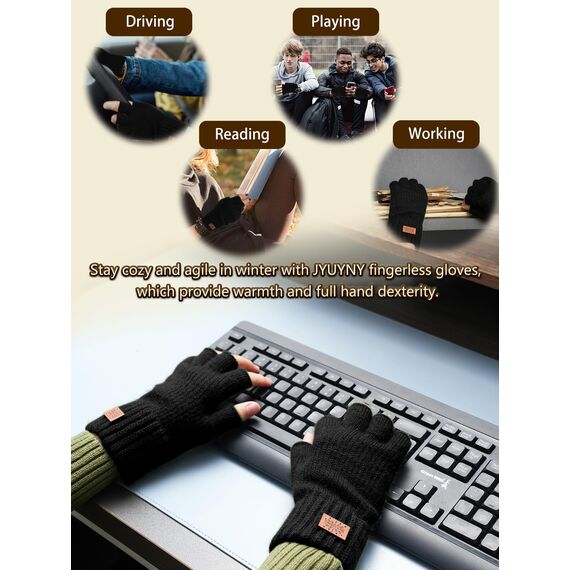 Fingerlose Handschuhe - Kaschmir Winter Warme Strick Handschuhe für Laufen, Radfahren, Fahren - Herren und Damen
