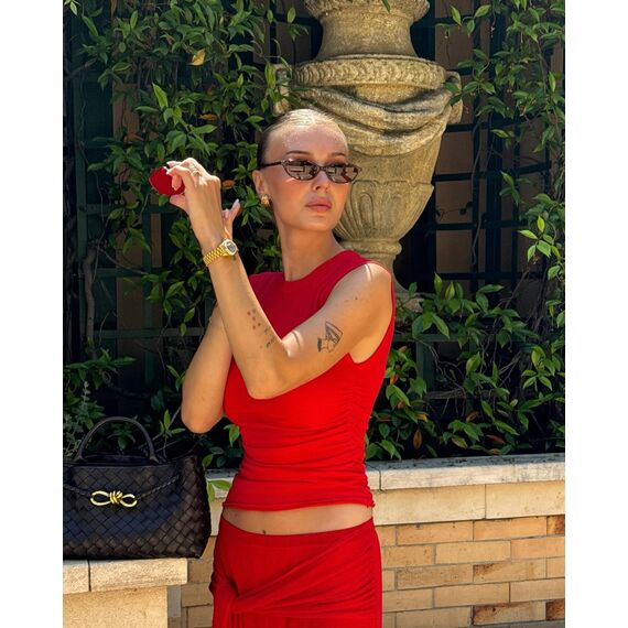 CHAOSELF Retro Ovale Sonnenbrille für Damen Trendige Leichte Schmale Schicke Cat-Eye 90er Kleine Vintage Brille UV400 Schutz