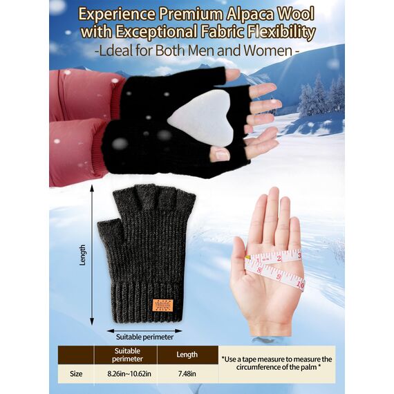 Fingerlose Handschuhe - Kaschmir Winter Warme Strick Handschuhe für Laufen, Radfahren, Fahren - Herren und Damen