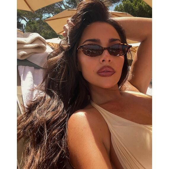 CHAOSELF Retro Ovale Sonnenbrille für Damen Trendige Leichte Schmale Schicke Cat-Eye 90er Kleine Vintage Brille UV400 Schutz