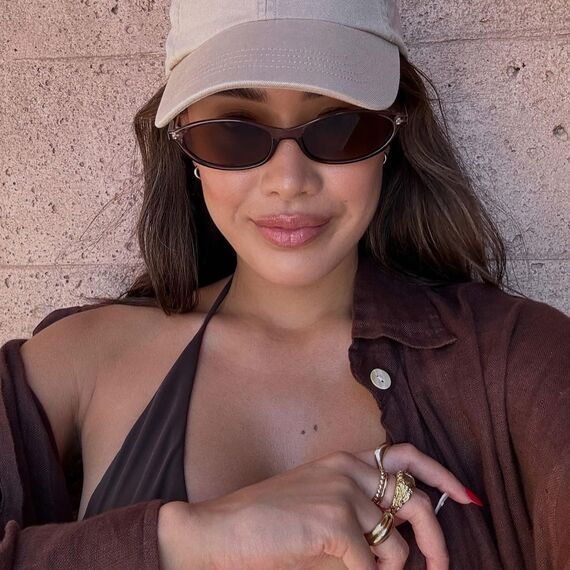 CHAOSELF Retro Ovale Sonnenbrille für Damen Trendige Leichte Schmale Schicke Cat-Eye 90er Kleine Vintage Brille UV400 Schutz