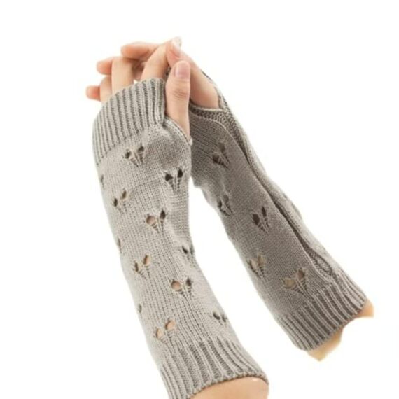 Grunge Handschuhe Fairy Zubehör Zerrissener Häkelhandschuh Kleidung Ästhetik, GRAU, Medium