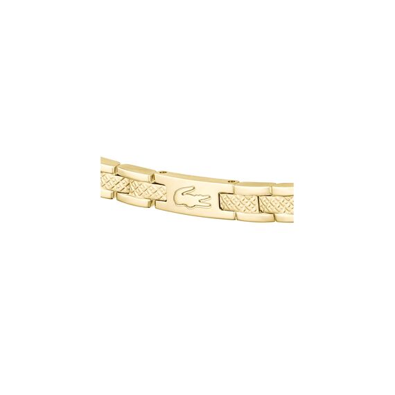 Lacoste Gliederarmband für Damen Kollektion METROPOLE in Gelbgold mit eingraviertem Petit Piqué - 2040465