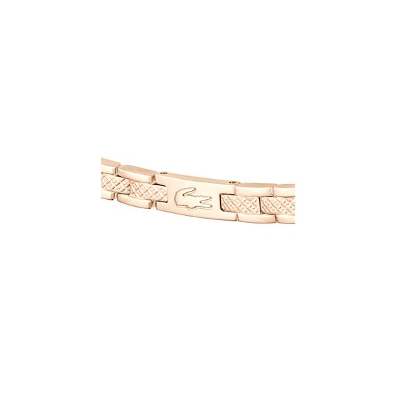 Lacoste Gliederarmband für Damen Kollektion METROPOLE in Roségold mit eingraviertem Petit Piqué - 2040467