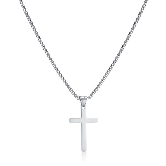 AFSTALR Kreuz Kette Herren Silber Kette mit Kreuz Anhänger Kette Christentum Schmuck Herren