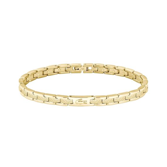 Lacoste Gliederarmband für Damen Kollektion METROPOLE in Gelbgold mit eingraviertem Petit Piqué - 2040465