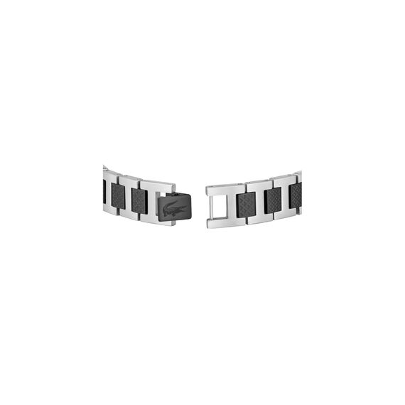 Lacoste Gliederarmband für Herren Kollektion METROPOLE aus Edelstahl und schwarz-plattiertem Stahl - 2040418