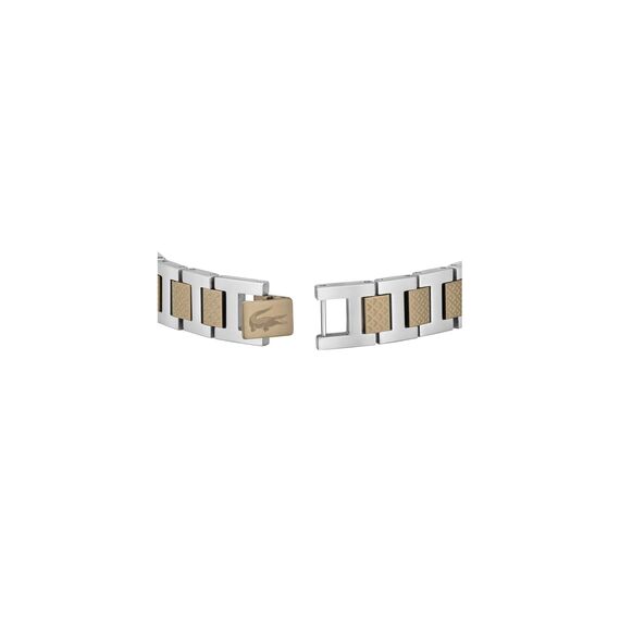 Lacoste Gliederarmband für Herren Kollektion METROPOLE aus Edelstahl und khaki-plattiertem Stahl - 2040419