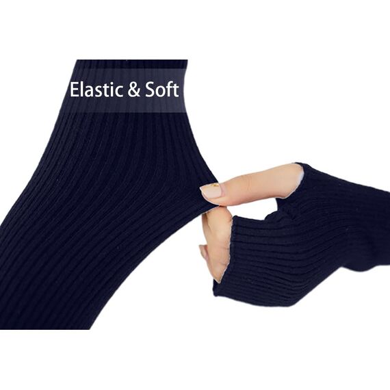 Novawo Frauen Winter Armstulpen Halbhandschuhe gestrickt lange fingerlose Handschuhe