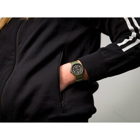 Casio Unisex Armbanduhr Klassisch Casual Analog Schwarz, grün/schwarz, Armband