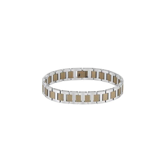 Lacoste Gliederarmband für Herren Kollektion METROPOLE aus Edelstahl und khaki-plattiertem Stahl - 2040419