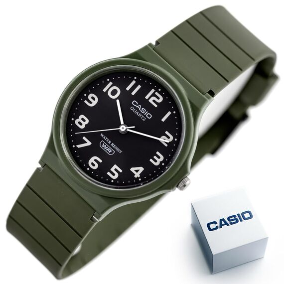 Casio Unisex Armbanduhr Klassisch Casual Analog Schwarz, grün/schwarz, Armband