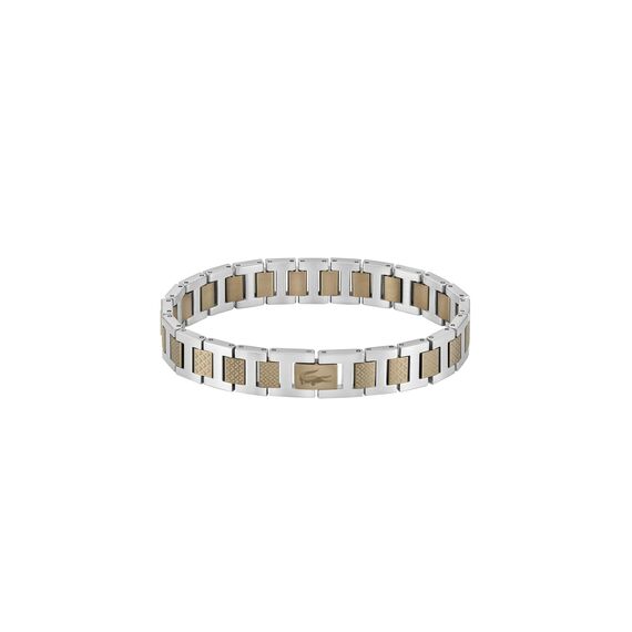 Lacoste Gliederarmband für Herren Kollektion METROPOLE aus Edelstahl und khaki-plattiertem Stahl - 2040419