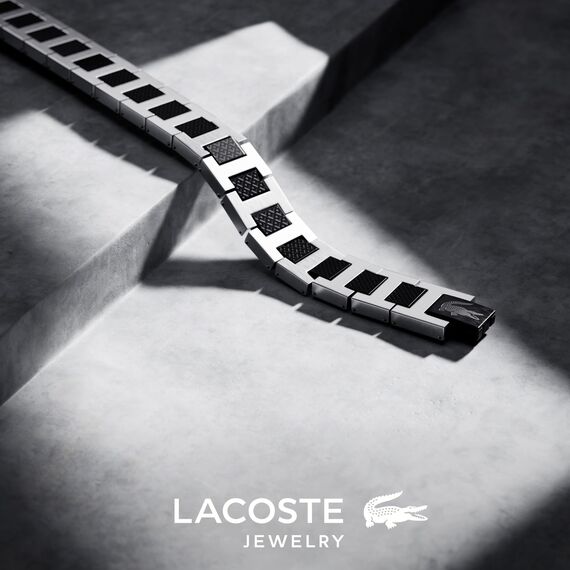 Lacoste Gliederarmband für Herren Kollektion METROPOLE aus Edelstahl und schwarz-plattiertem Stahl - 2040418