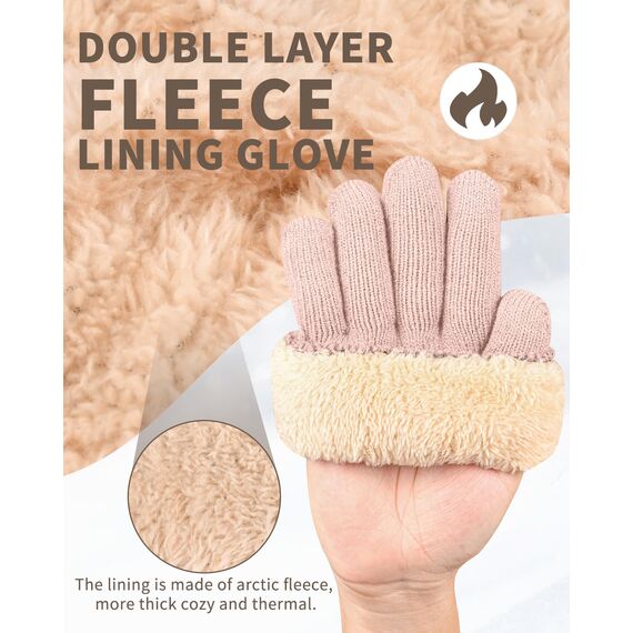 ARFNKIM Damen Winterhandschuhe mit Fleecefutter, Touchscreen Warme Gedehnt Dicke Strickhandschuhe Wollhandschuhe Thermohandschuhe Outdoor Winter Geschenke für Herren und Damen