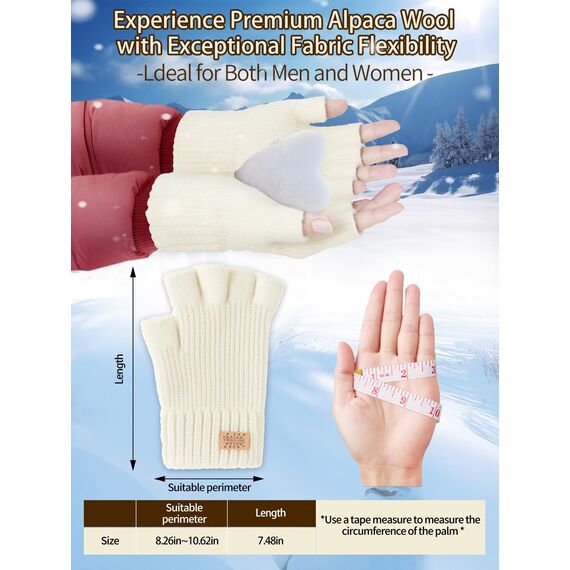 JYUYNY Fingerlose Handschuhe - Kaschmir Winter Warme Strick Handschuhe für Laufen, Radfahren, Fahren - Herren und Damen