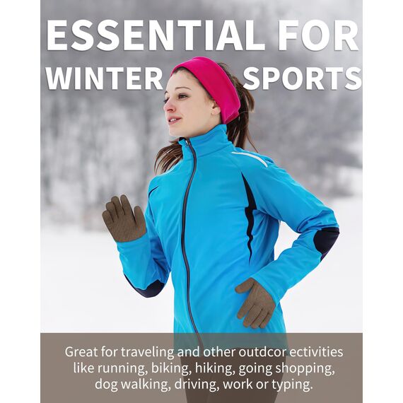 ARFNKIM Damen Winterhandschuhe mit Fleecefutter, Touchscreen Warme Gedehnt Dicke Strickhandschuhe Wollhandschuhe Thermohandschuhe Outdoor Winter Geschenke für Herren und Damen (khaki)