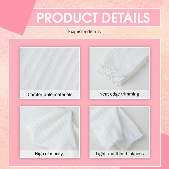 CIATBYYJ Armstulpen Damen, Winter Gestrickte Handstulpen, Warme Long Fingerlose Handschuhe, Japanischer Pulswärmer, Y2K Gothic Punk Hip Hop Armstulpen Mit Daumenloch (Weiß)