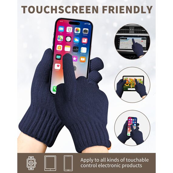 ARFNKIM Damen Winterhandschuhe mit Fleecefutter, Touchscreen Warme Gedehnt Dicke Strickhandschuhe Wollhandschuhe Thermohandschuhe Outdoor Winter Geschenke für Herren und Damen