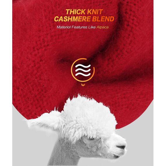 Bequemer Laden Damen Winter Warme Touchscreen Handschuhe Rot