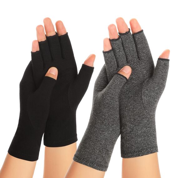 Zexhoor 2 Paar Arthritis Kompressionshandschuhe für Damen und Herren, Karpaltunnelschmerzlinderung, fingerlos für Tippen und tägliche Arbeit