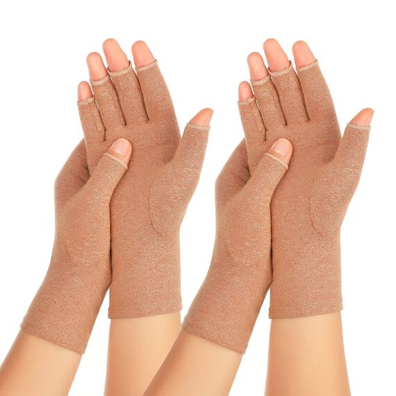 Zexhoor 2 Paar Arthritis Kompressionshandschuhe für Damen und Herren, Karpaltunnelschmerzlinderung, fingerlos für Tippen und tägliche Arbeit