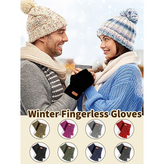 JYUYNY Fingerlose Handschuhe - Kaschmir Winter Warme Strick Handschuhe für Laufen, Radfahren, Fahren - Herren und Damen