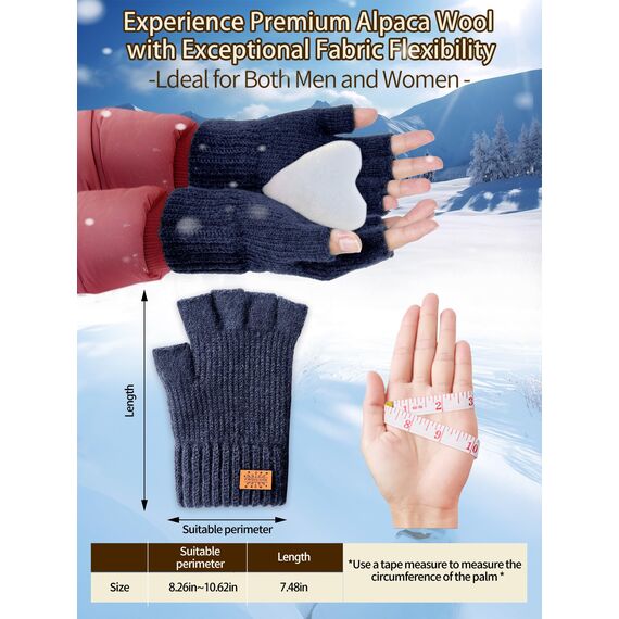JYUYNY Fingerlose Handschuhe - Kaschmir Winter Warme Strick Handschuhe für Laufen, Radfahren, Fahren - Herren und Damen