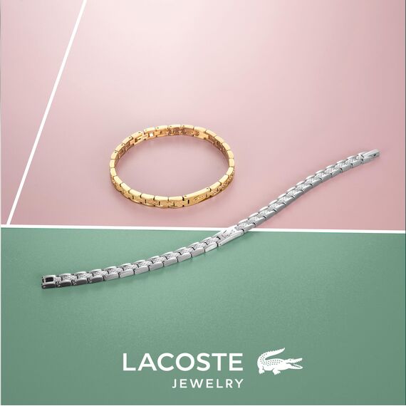 Lacoste Gliederarmband für Damen Kollektion METROPOLE in Edelstahl mit Geätztem Petit Piqué - 2040466