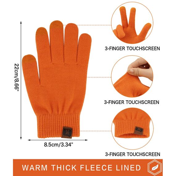 Bequemer Laden Damen Winter Warme Touchscreen Handschuhe Orange