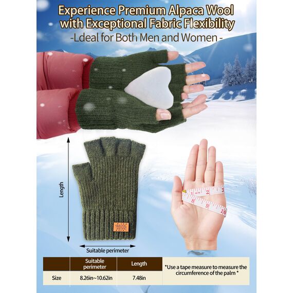 JYUYNY Fingerlose Handschuhe - Kaschmir Winter Warme Strick Handschuhe für Laufen, Radfahren, Fahren - Herren und Damen
