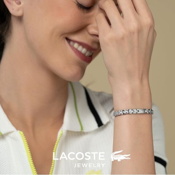 Lacoste Gliederarmband für Damen Kollektion METROPOLE in Edelstahl mit Geätztem Petit Piqué - 2040466