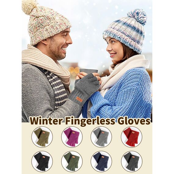 JYUYNY Fingerlose Handschuhe - Kaschmir Winter Warme Strick Handschuhe für Laufen, Radfahren, Fahren - Herren und Damen